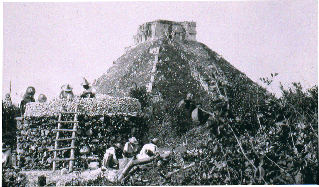 1928 Rebuilding the Castillo of Chichen Itza